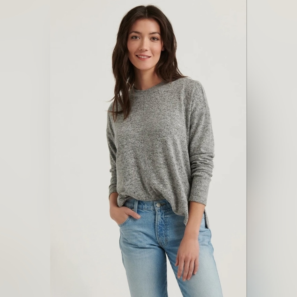 Lucky Brand Women's Cloud Jersey Sweater in Heather Gray Size M